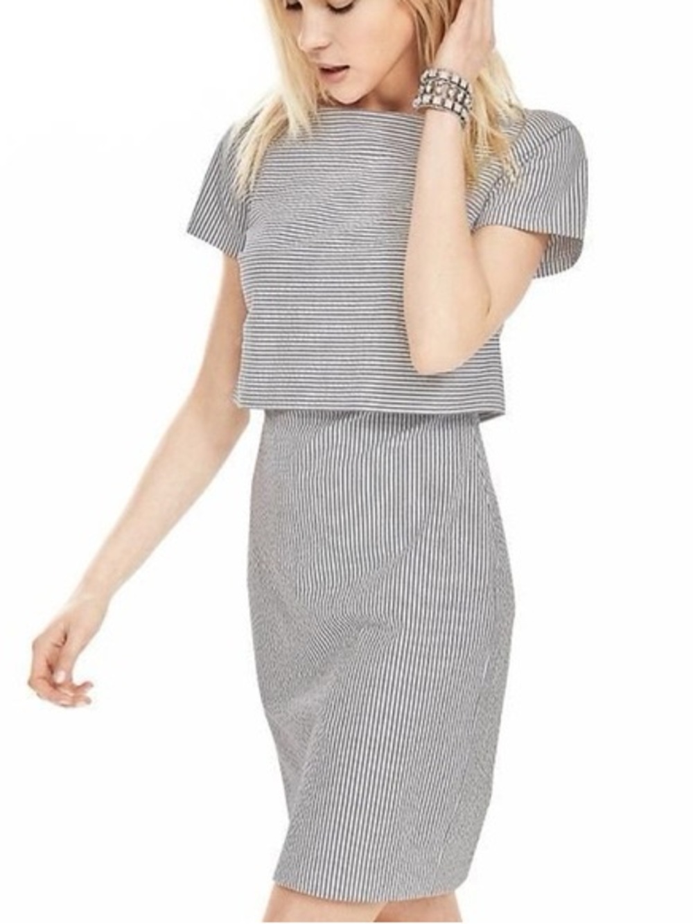 Banana Republic Seesucker Pinstripe Dress